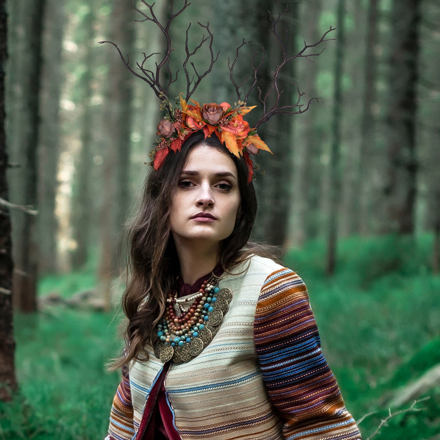 Fall Branch Headband: Woodland Antler Flower Crown