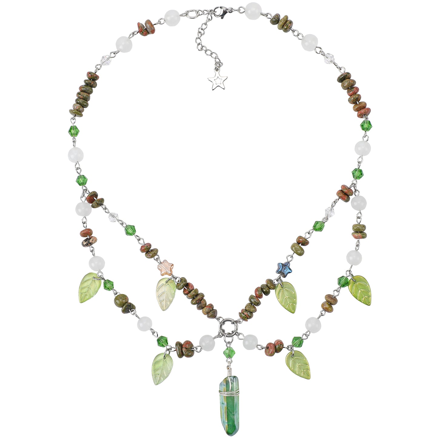 MOSTORY Green Woodland Charm Necklace