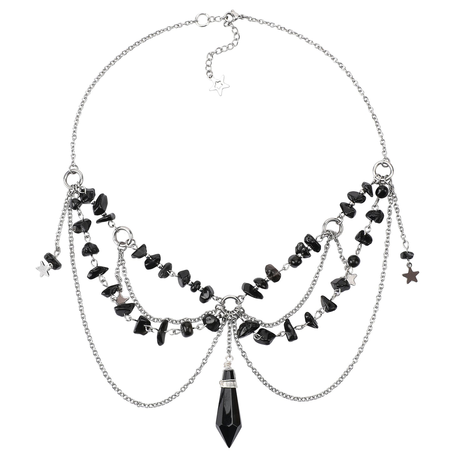 MOSTORY Balck Gothic Crystal Necklace