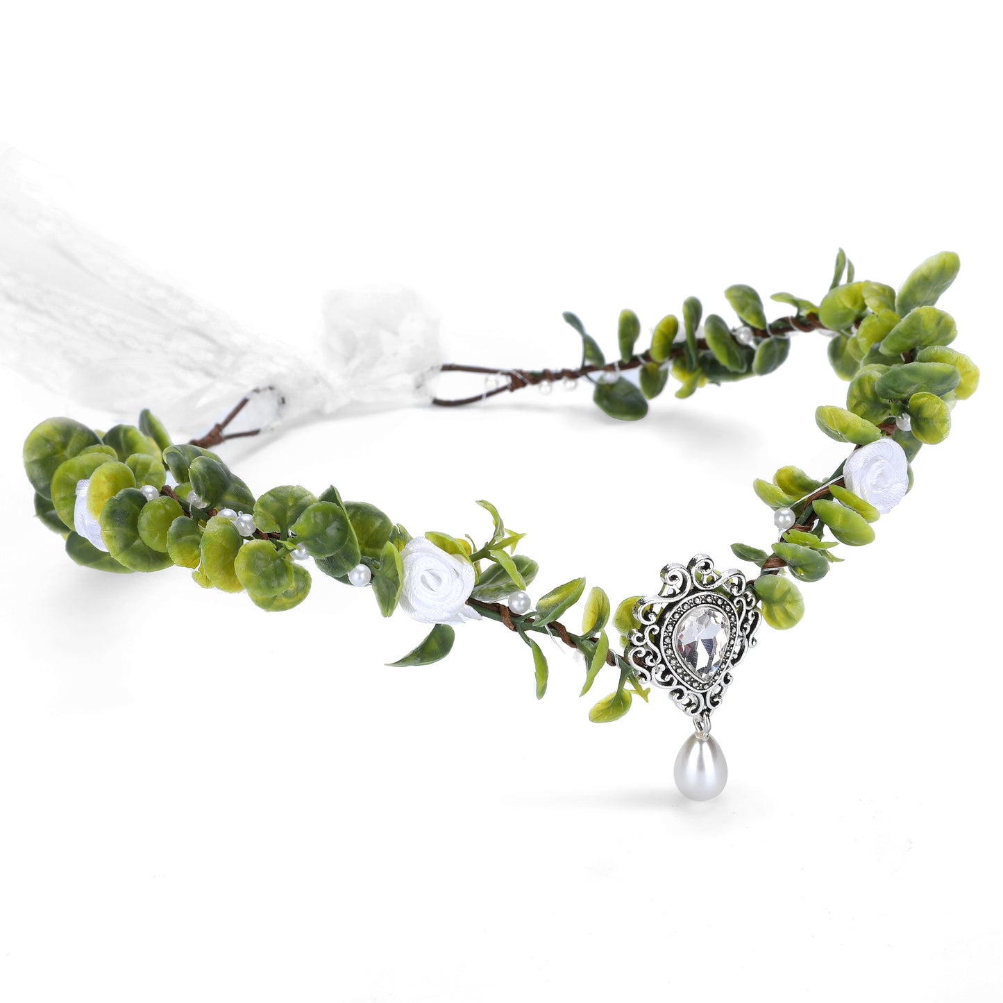 Handmade Green Fairy Crown Headband Woodland Leaf Headpiece