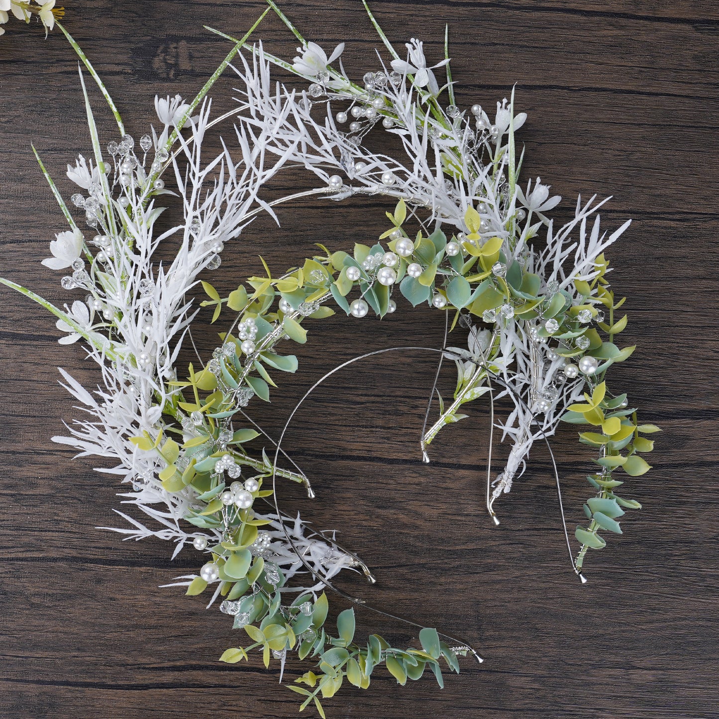 Silver Deer Antler Flower Headband: Woodland Elf, Fairy Floral, Cosplay Wedding