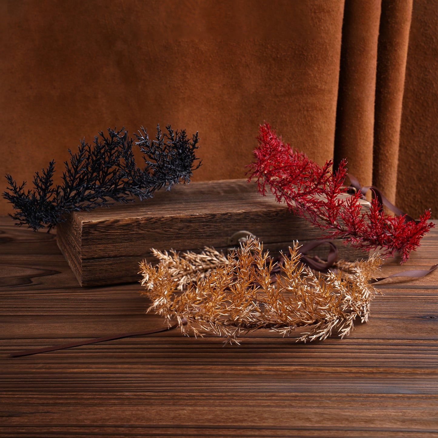 Handmade Gold Woodland Crown