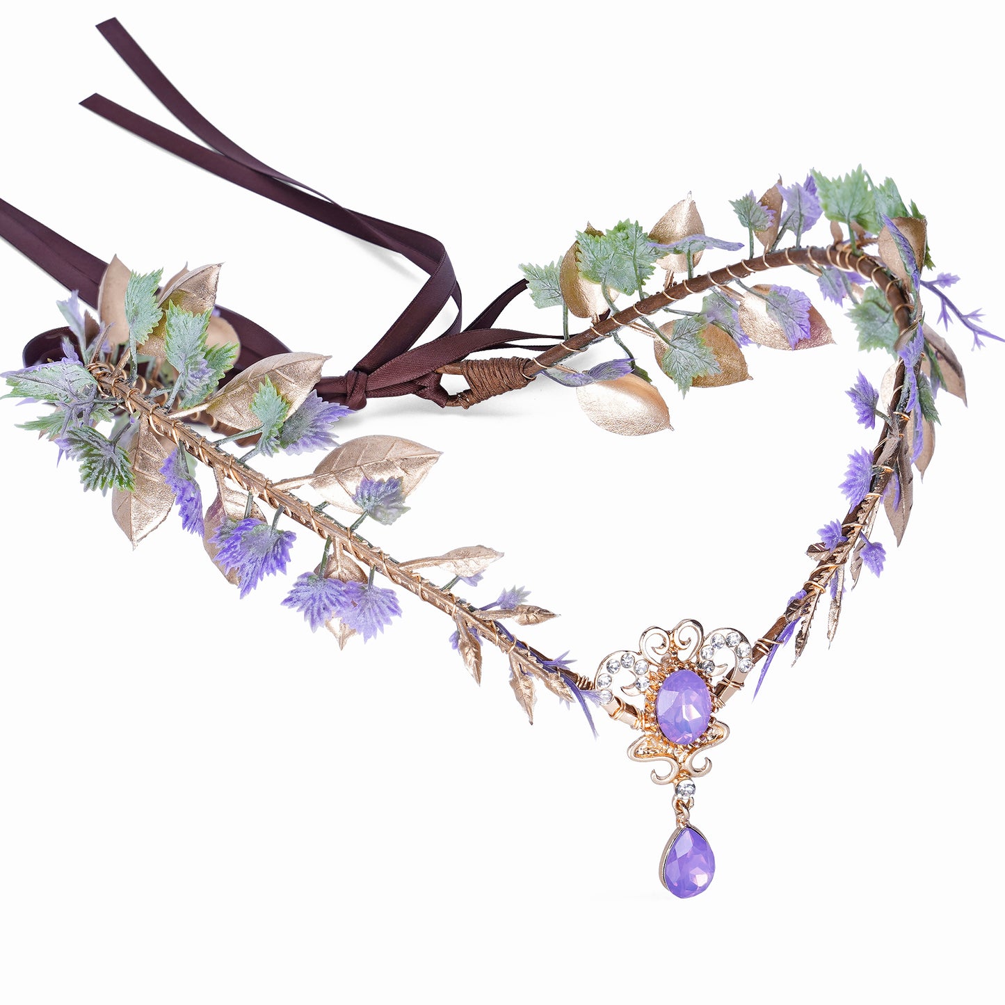 Handmade Purple Grape Vine Headband: Fairy Crystal Crown