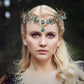 Handmade Emerald Woodland Leaf Crown Headband