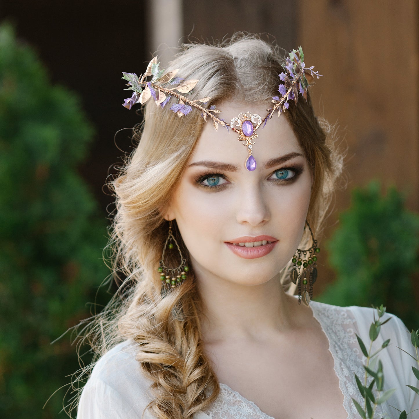 Handmade Purple Grape Vine Headband: Fairy Crystal Crown