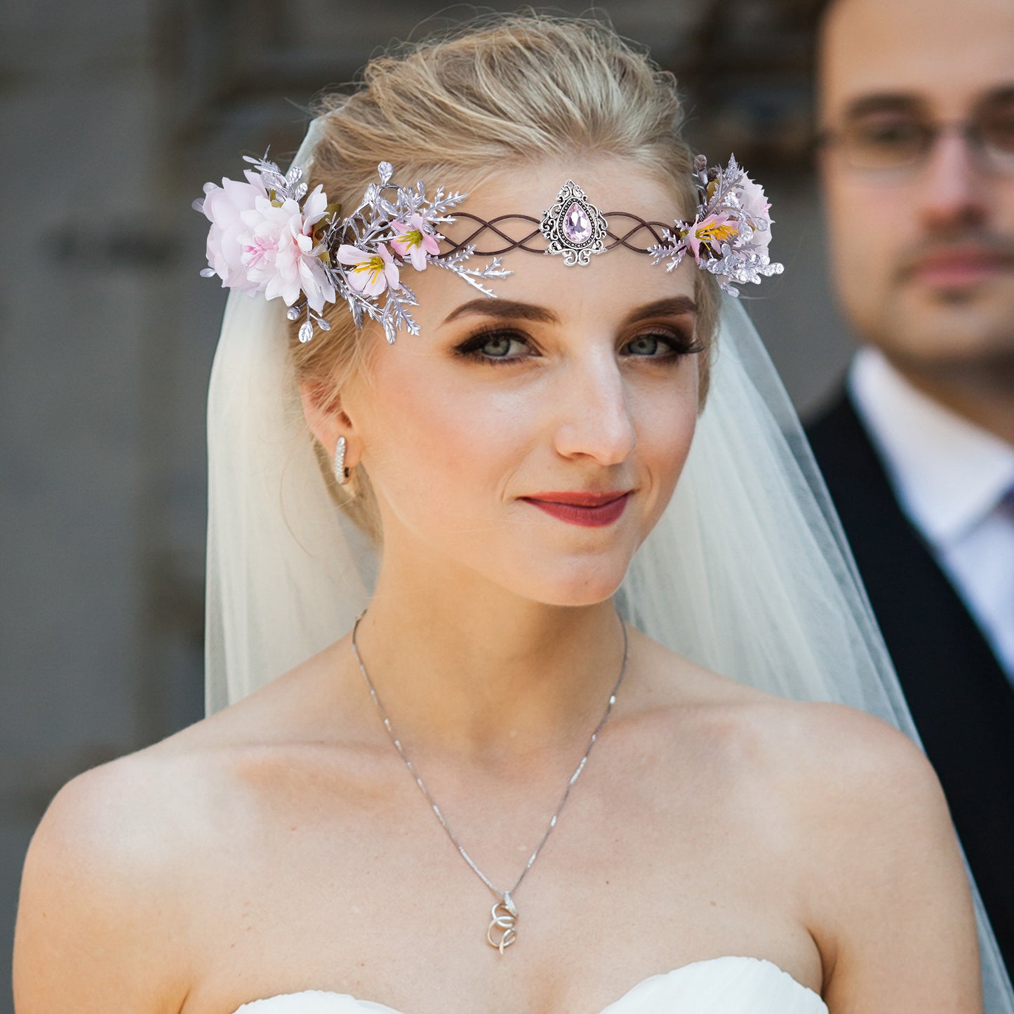 Pink Fairy Flower Crown: Floral Bridal Headpiece