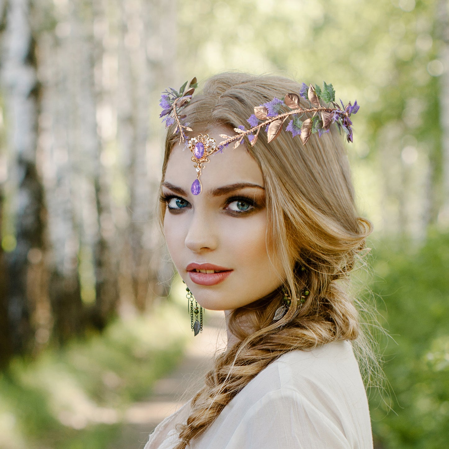 Handmade Purple Grape Vine Headband: Fairy Crystal Crown