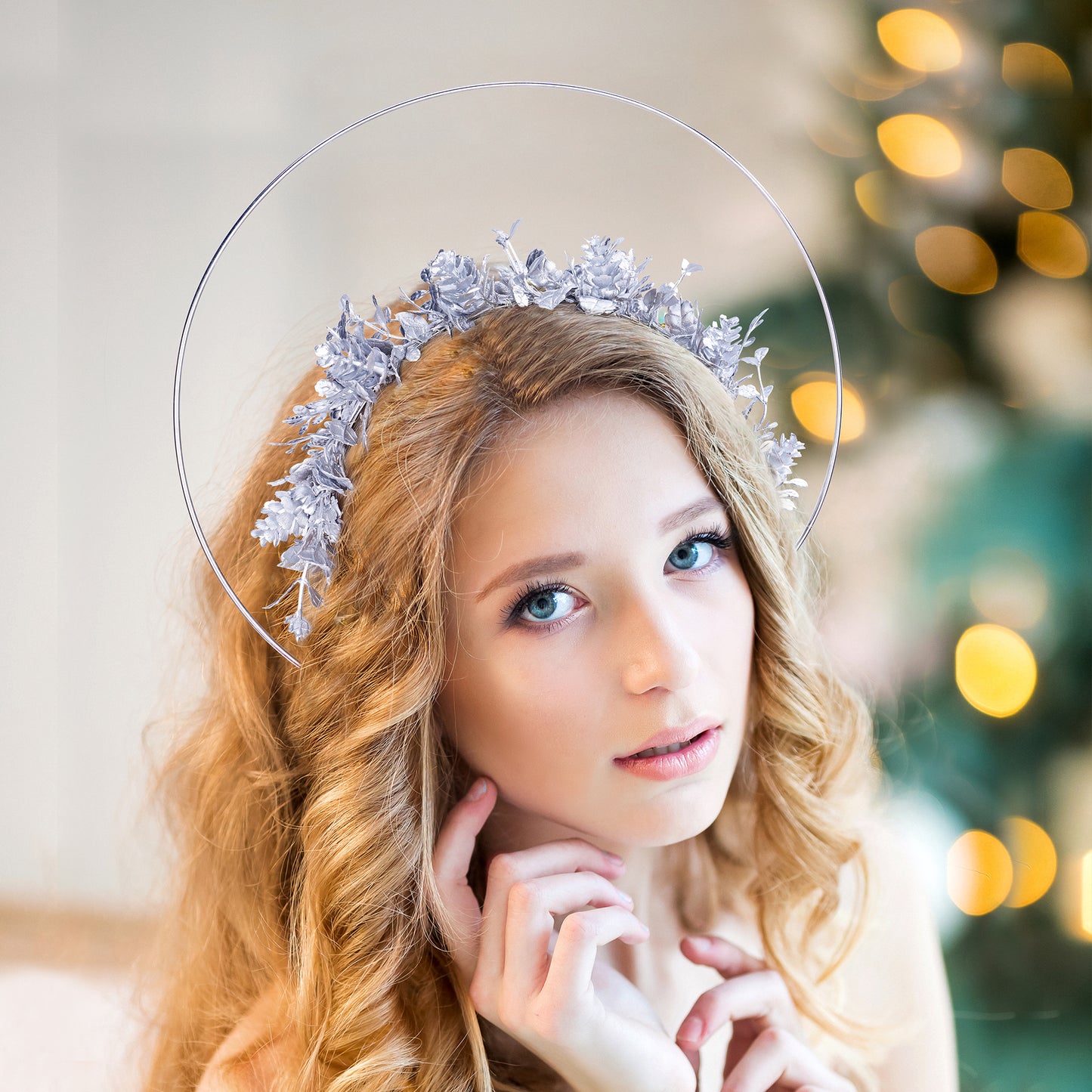 Gold Antler Flower Headband