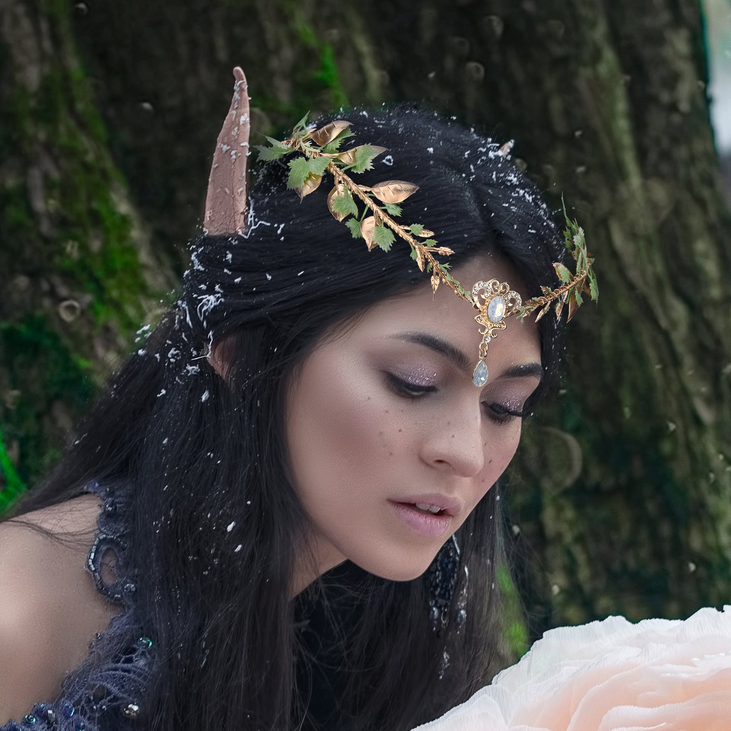 Handmade Woodland Leaf Headpiece: Elf Flower Crown