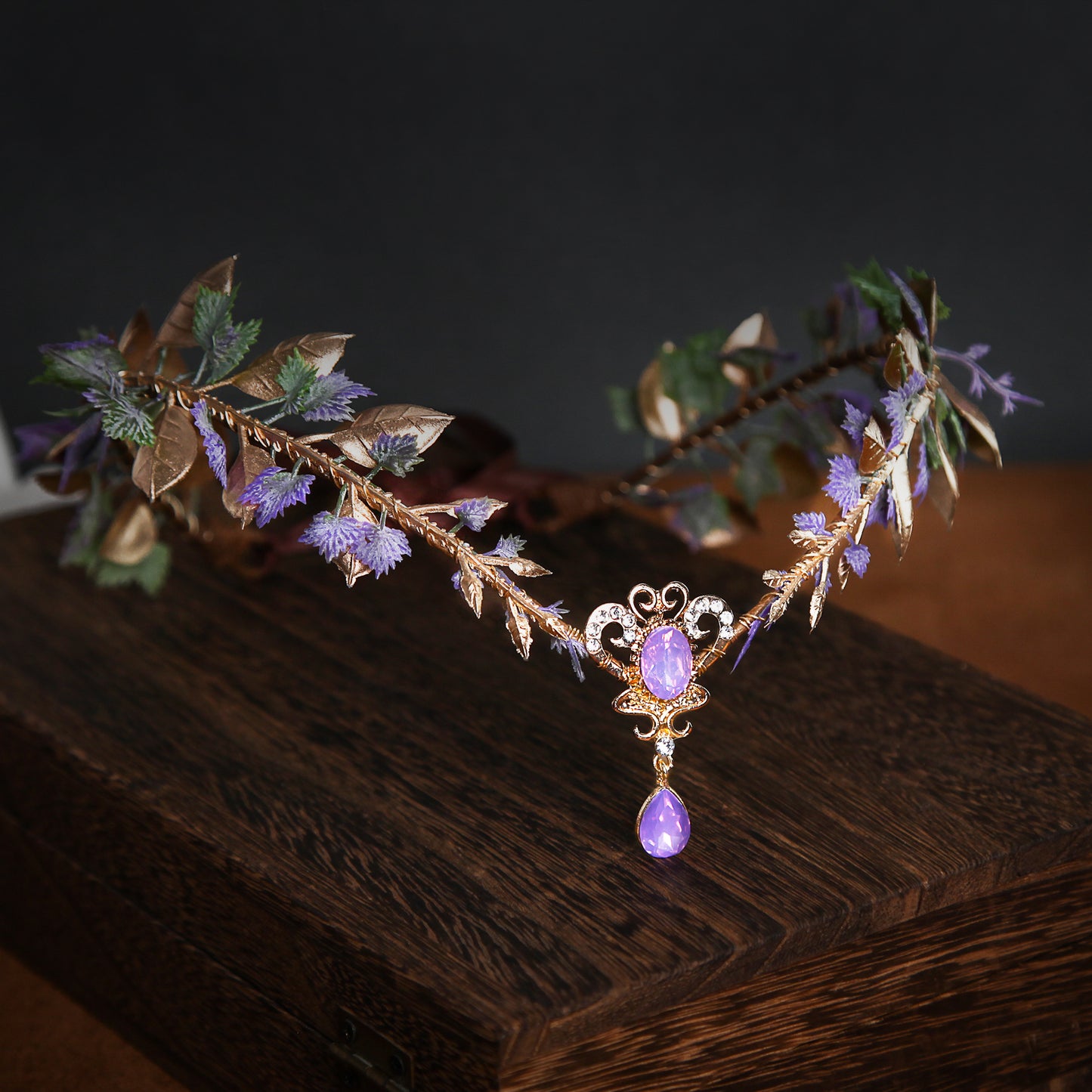 Handmade Purple Grape Vine Headband: Fairy Crystal Crown