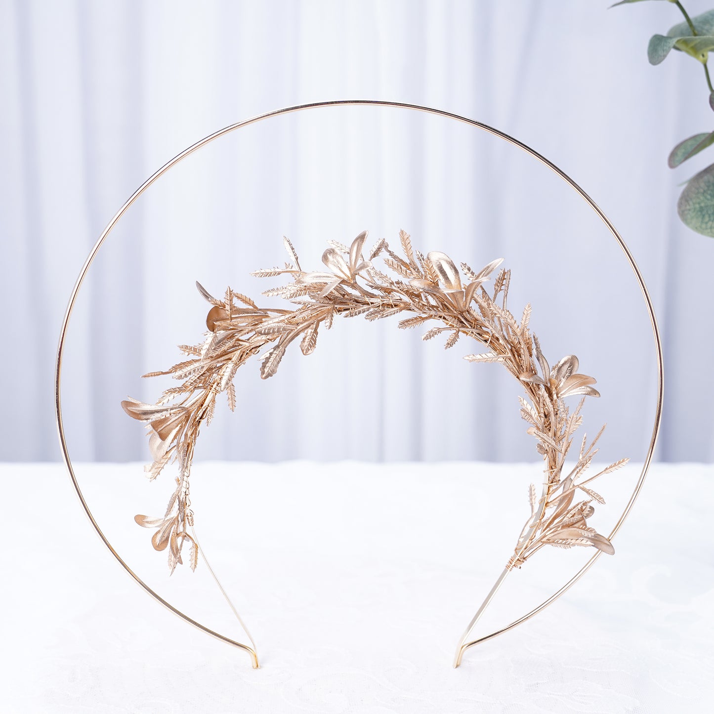 Handmade Gold Halo Headband for Wedding