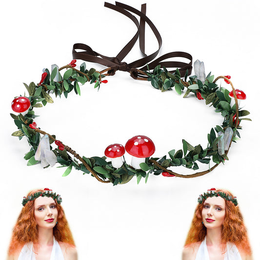 Flower Mushroom Headband: Elf Woodland Crown