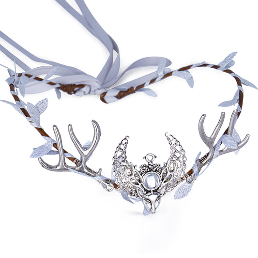 Woodland Antler Headband: Moon Crystal Crown