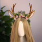 Handmade Antler Headband Brown - Adjustable Reindeer Horns Crown