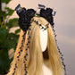 Black Flower Crown Headband - Handmade Gothic Floral Headpiece