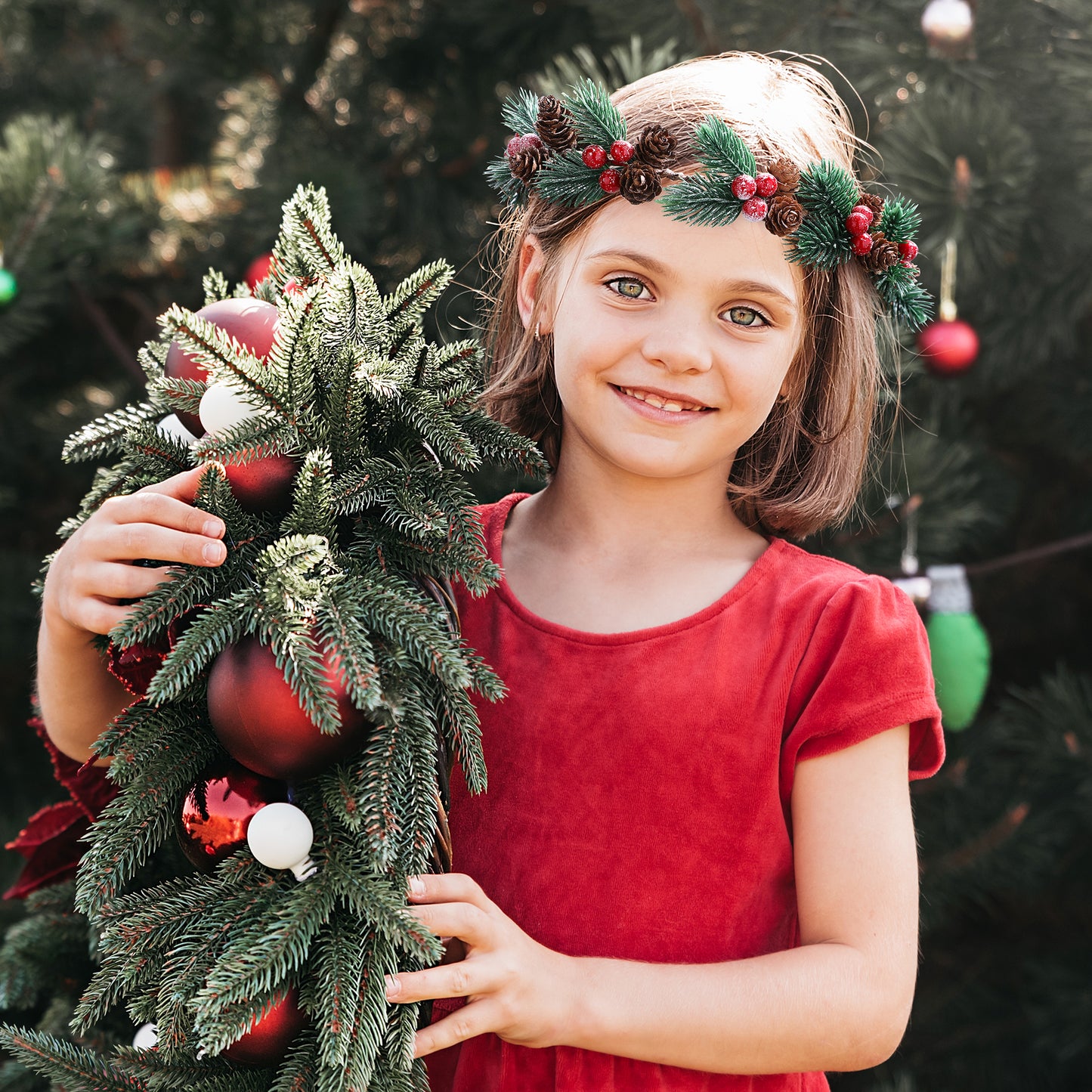 Christmas Flower Crown: Pine Twig Circlet Headband