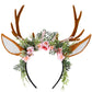 Handmade Antler Headband Brown - Adjustable Reindeer Horns Crown