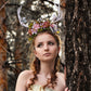 Handmade White Antler Headband: Forest Butterfly Headpiece