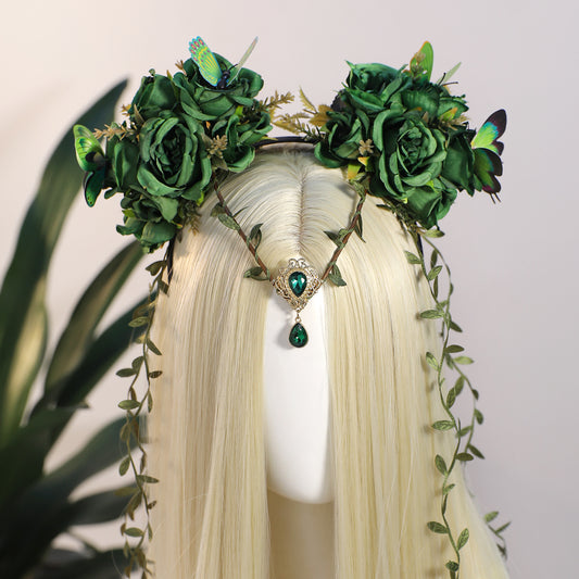 Green Fairy Flower Headpiece