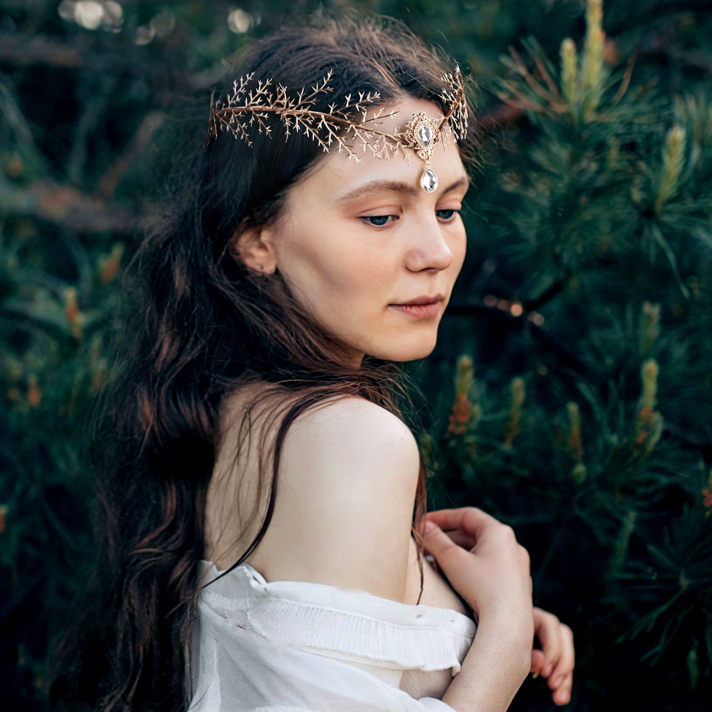 Gold Elf Leaf Crown