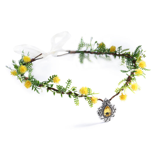 Yellow Flower Crown: Fairy Headband, Elf Headpiece