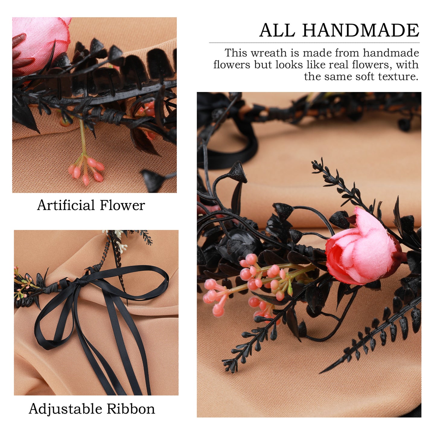 Floral Headpiece for Wedding: Rose Flower Crown Headband