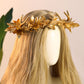 Gold Antler Flower Crown - Floral Fairy Headband Elf Antler Headpiece