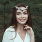 Elf Forest Fairy Headpiece: Moon Floral Headband, Woodland Elven Crown