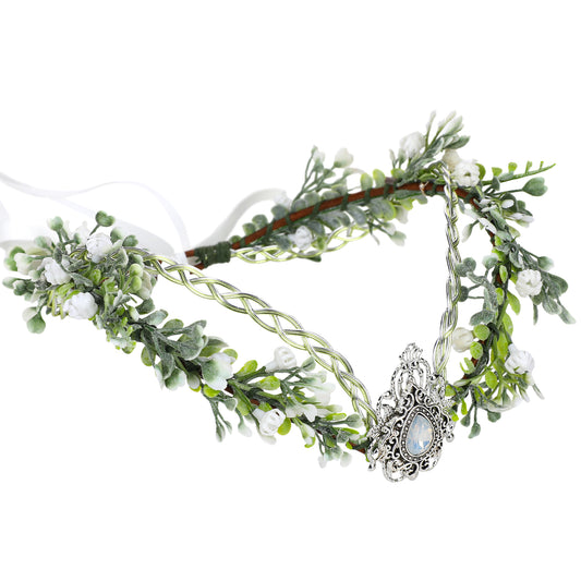 Woodland Flower Fairy Crown - Celtic Floral Headpiece Forest Viking