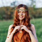 Green Flower Crown Headpiece: Wedding Forest Leaf, Crystal Fairy