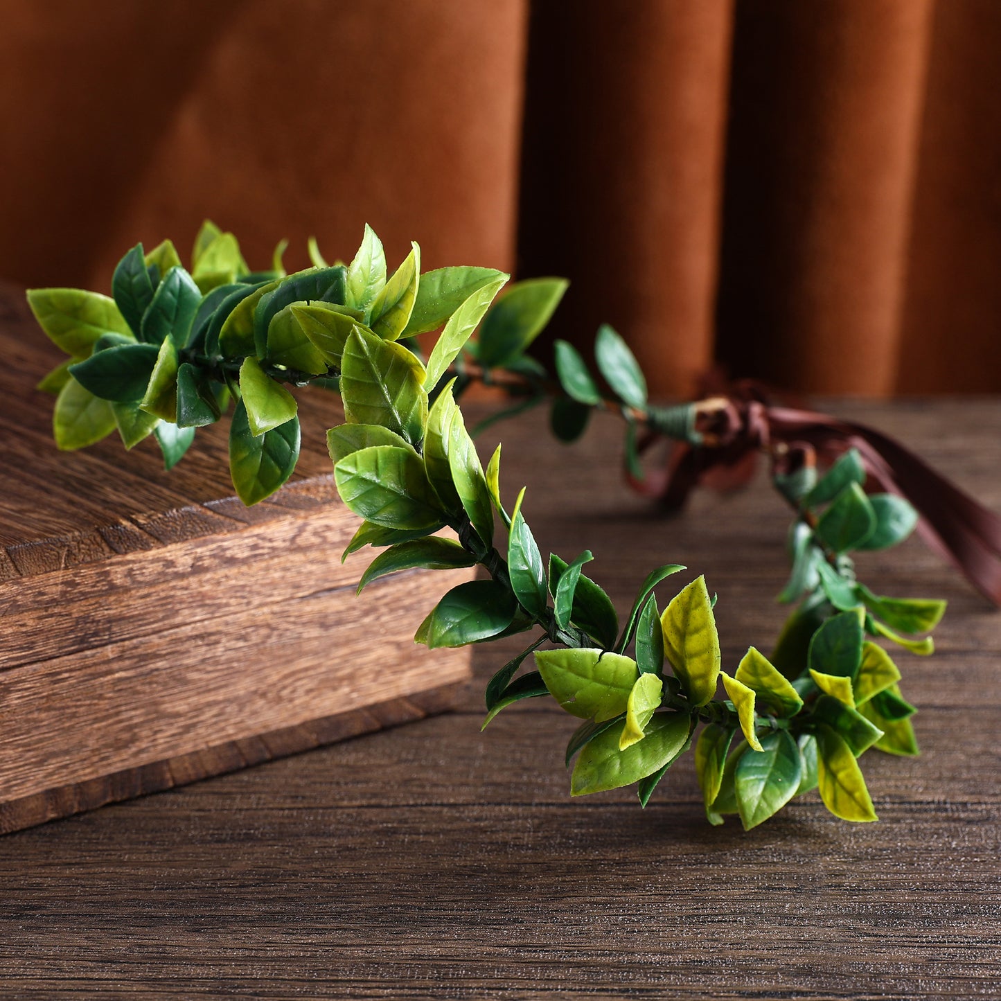 Handmade Green Laurel Leaf Crown Headband