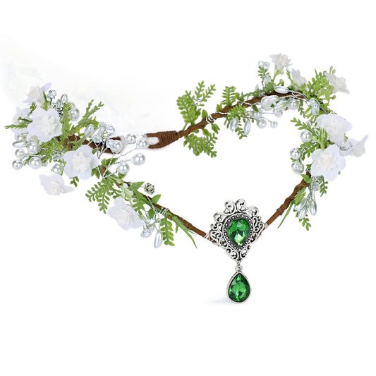 Woodland Flower Elf Crown - Handmade Fairy Headpiece Floral Tiara Circlet Forest Crown