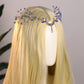 Blue Fairy Elf Crown - Elf Hairband Fariy Circlet Moon Crown White Elven Headpiece