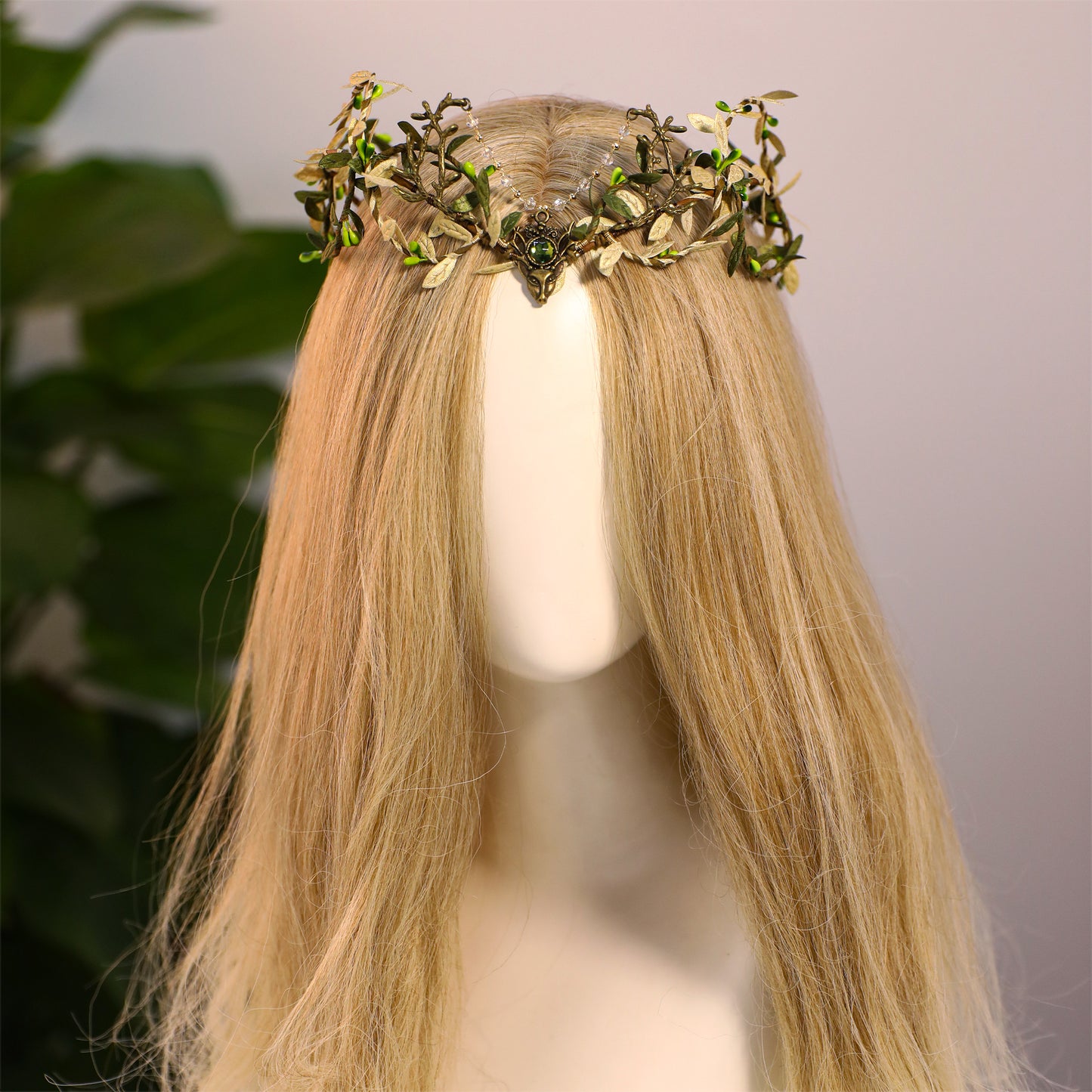 Handmade Forest Leaf Crown - ELf Woodland Hadpiece Fairy Green Branch Tiara