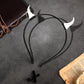 Demon Ox Horns Headband - Devil Horns Hairband with Clips for Renaissance Ren Faire Halloween Cosplay