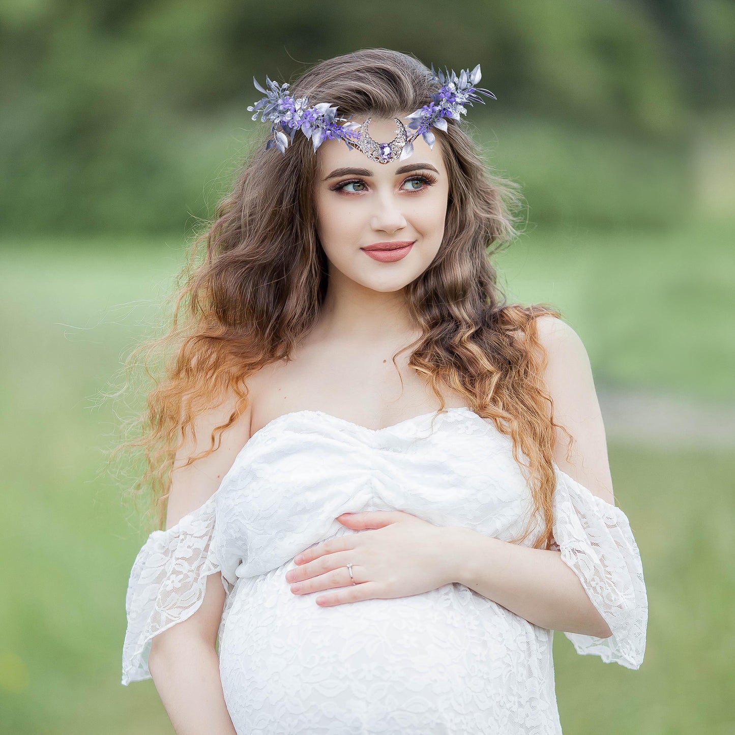 Gold Halo Headband: Wedding Maternity, Woodland Goddess Spike Crown