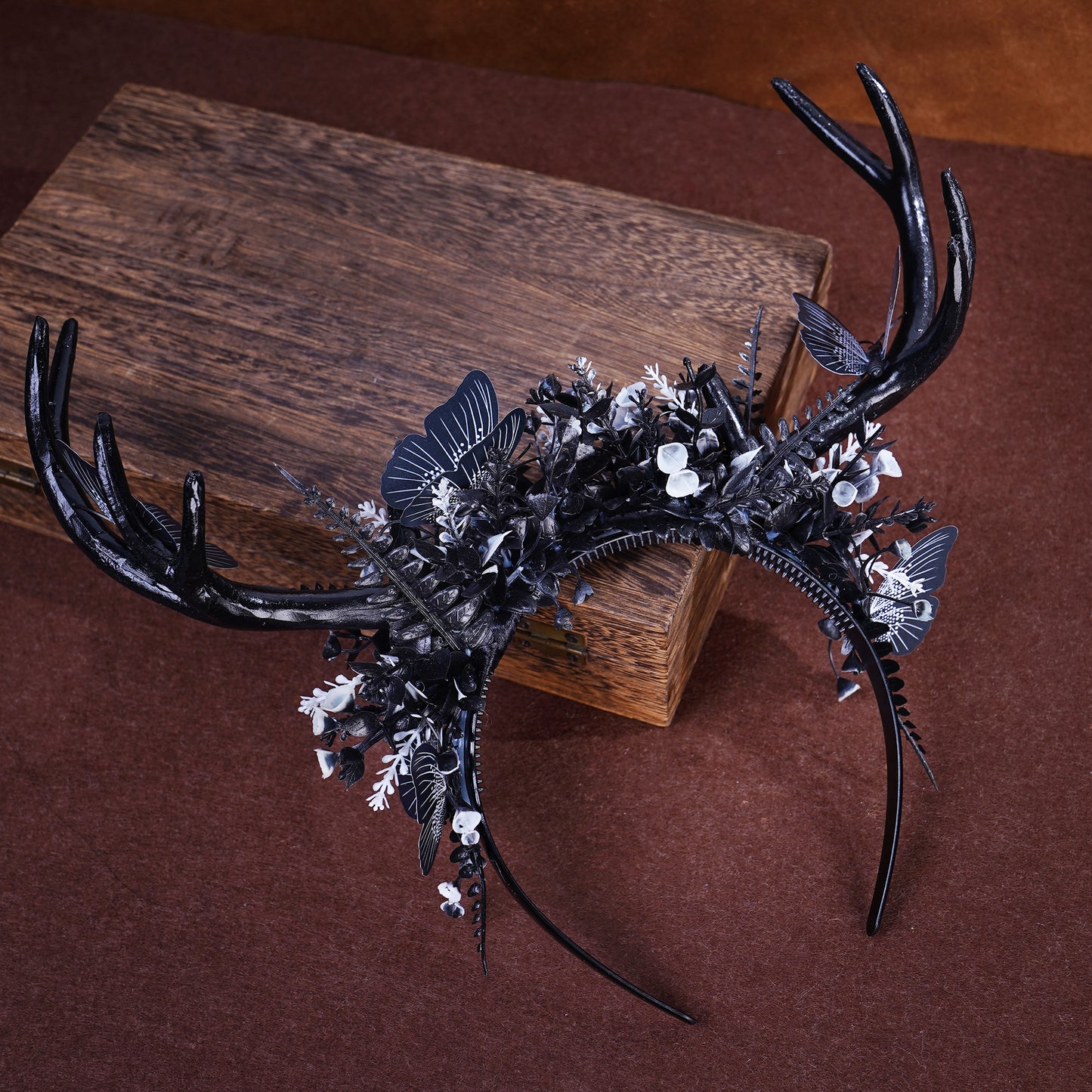 Black Elven Crown: Woodland Twig, Dark Vine, Fairy Headpiece