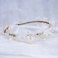 White Plush Flower Headband: Bohemian Bridal Hair Crown