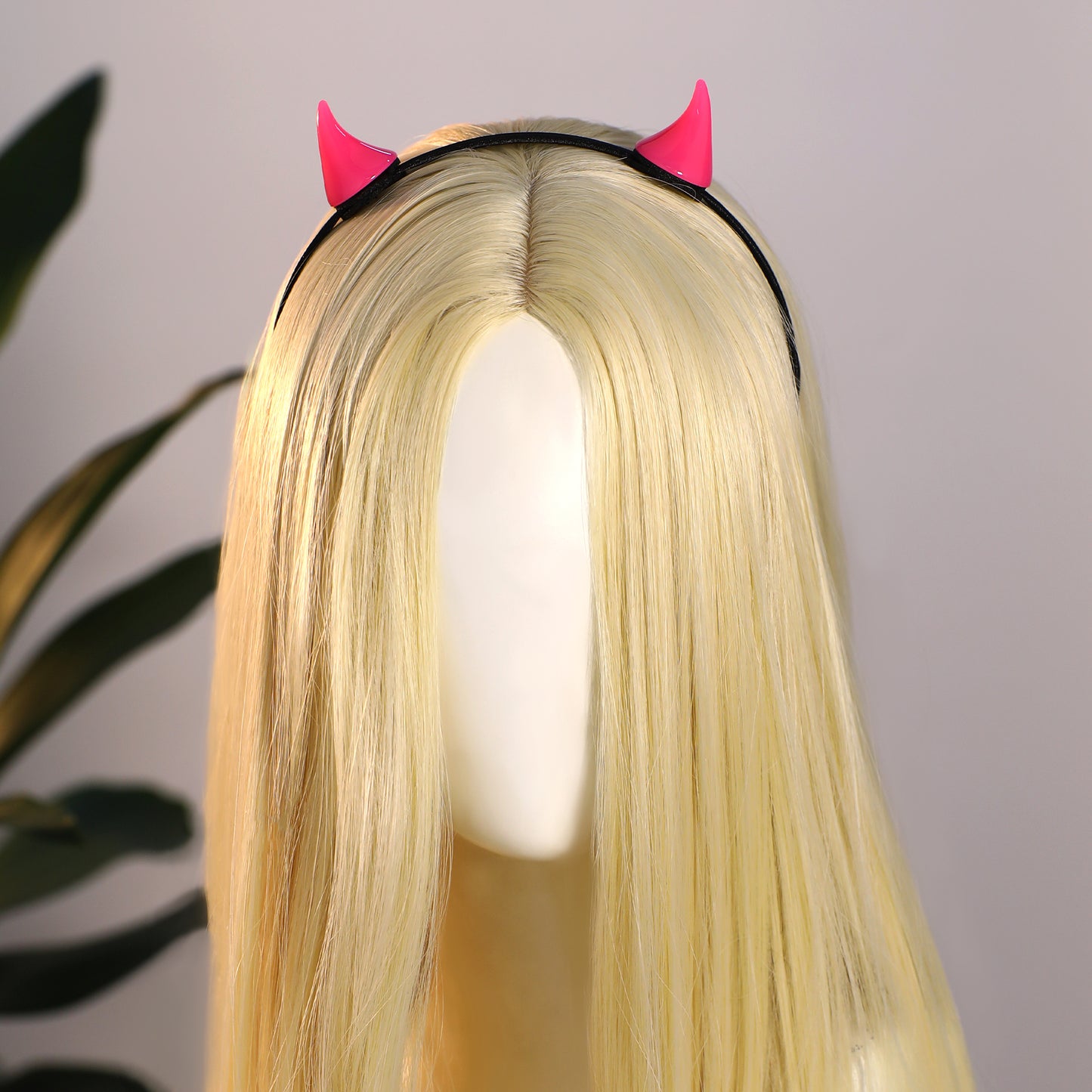 Pink Devil Horn Headband - Demon Horns Hairband Horns Hairhoop for Halloween Renaissance