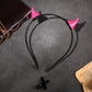 Pink Devil Horn Headband - Demon Horns Hairband Horns Hairhoop for Halloween Renaissance