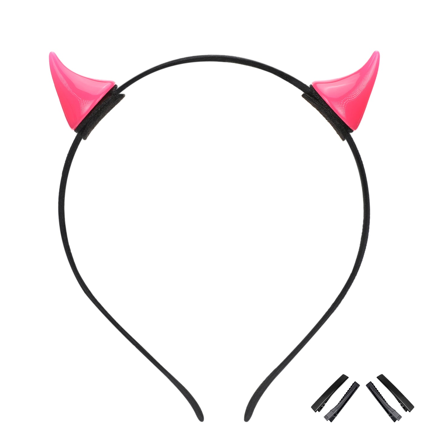 Pink Devil Horn Headband - Demon Horns Hairband Horns Hairhoop for Halloween Renaissance