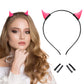 Pink Devil Horn Headband - Demon Horns Hairband Horns Hairhoop for Halloween Renaissance