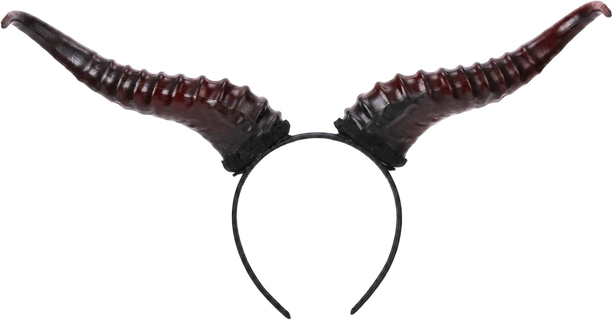 MOSTORY Black Gothic Devil Horns Headband, 20cm Detachable