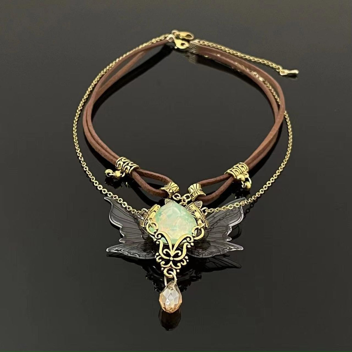 Layered Butterfly Necklace for Women Renaissance Vintage Hippie