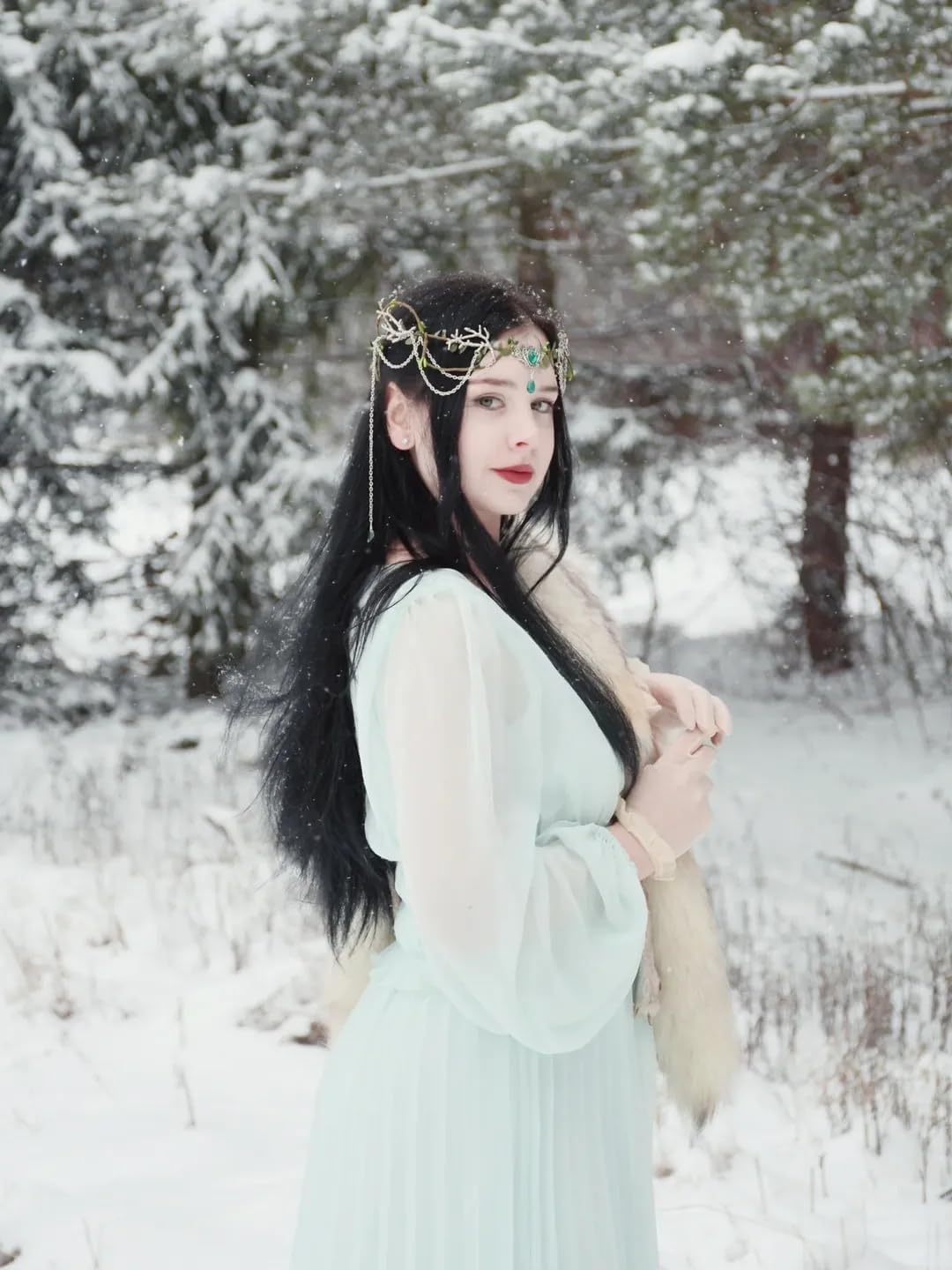 MOSTORY Purple Fairy Crown for Women, Woodland Elf Headpiece, Tassel