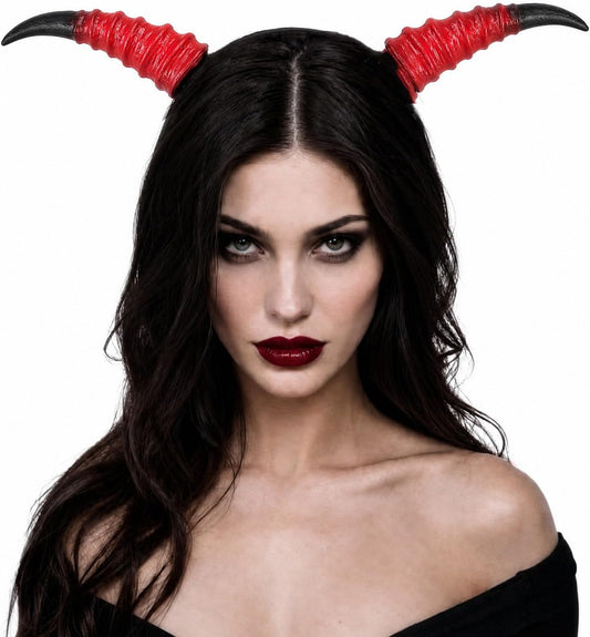 MOSTORY Gold Gothic Devil Horns Headband Halloween Costume Party