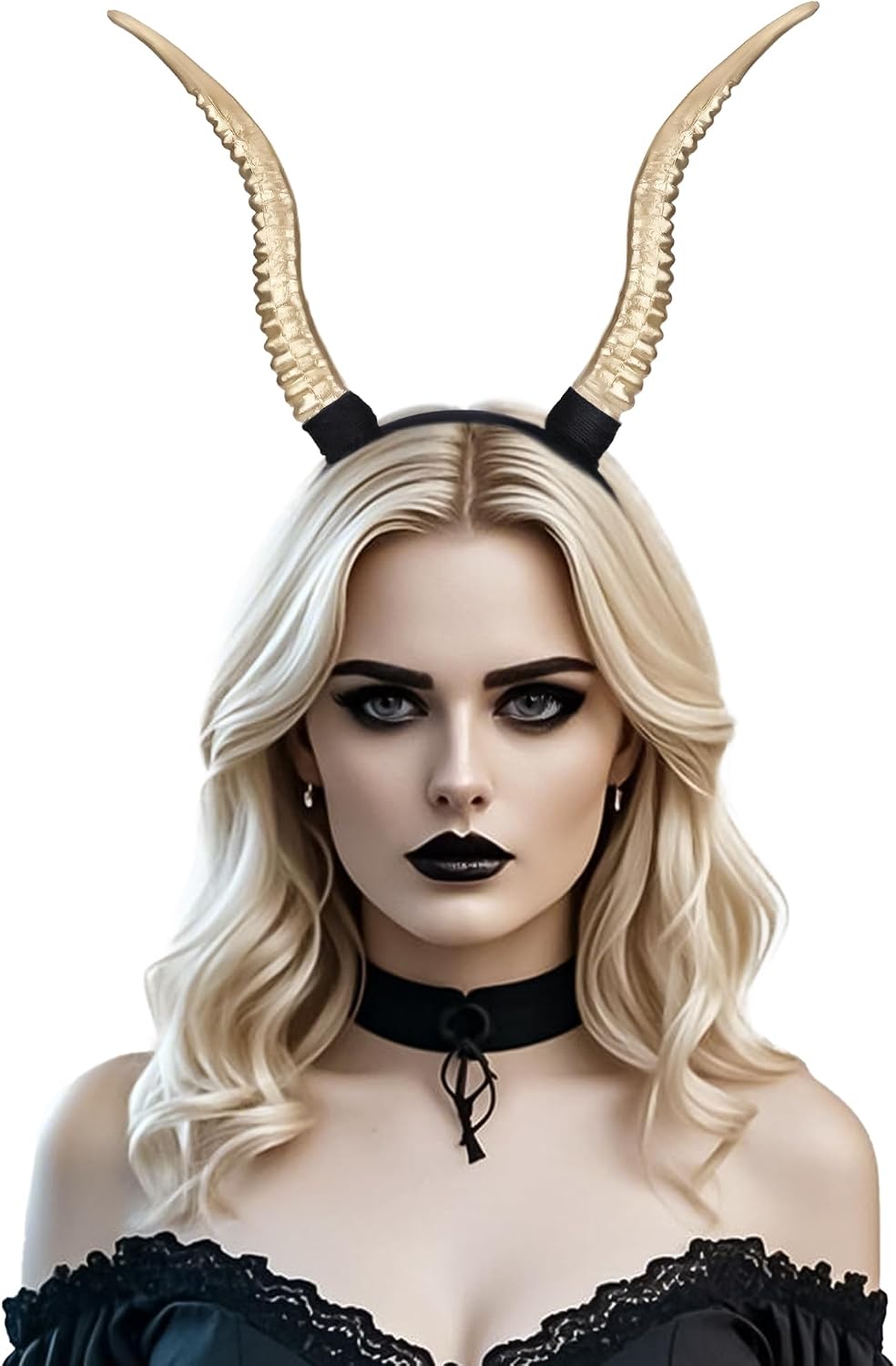 Black Antelope Horns Headband – Detachable Devil Horns