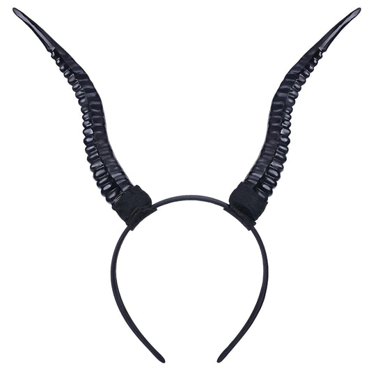 Black Devil Horns Headband – Removable Sheep Horn Headpiece