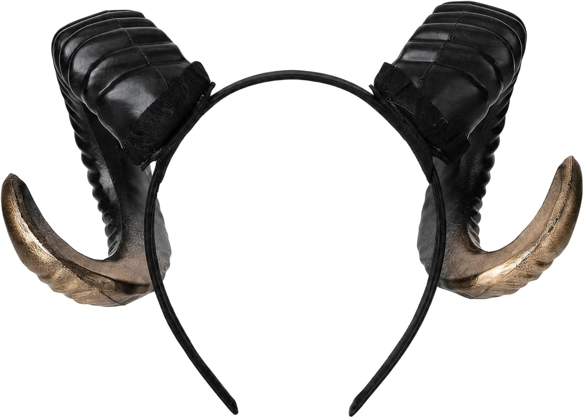 MOSTORY Black Blue Devil Sheep Horns Headband for Cosplay