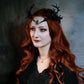 Black Flower Antler Crown for Gothic Fairy Looks - view 5
